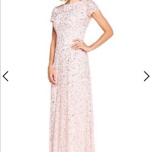 Adrianna papell scoop back sequins gown
